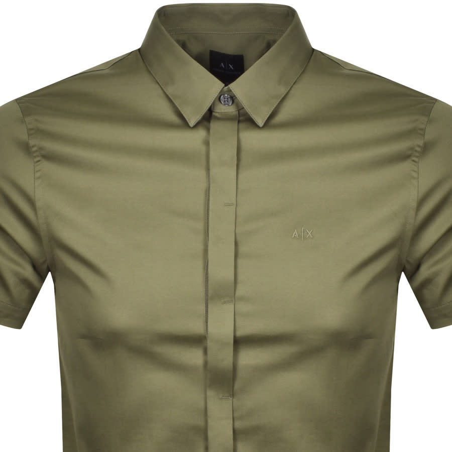 Alternative Image for ProductArmani Exchange Slim Fit Short Sleeved Shirt Green2